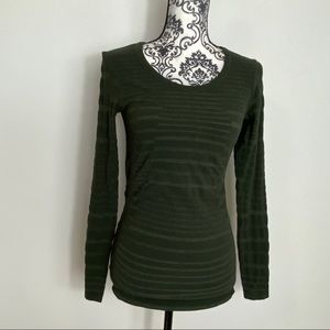 Athleta Green Fitted Long Sleeve Workout Top S